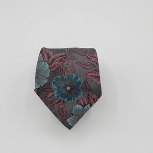 Mens Necktie Buckingham Tie , Vintage Floral, 57 By 3.5 Inches, Grey Purple Blue